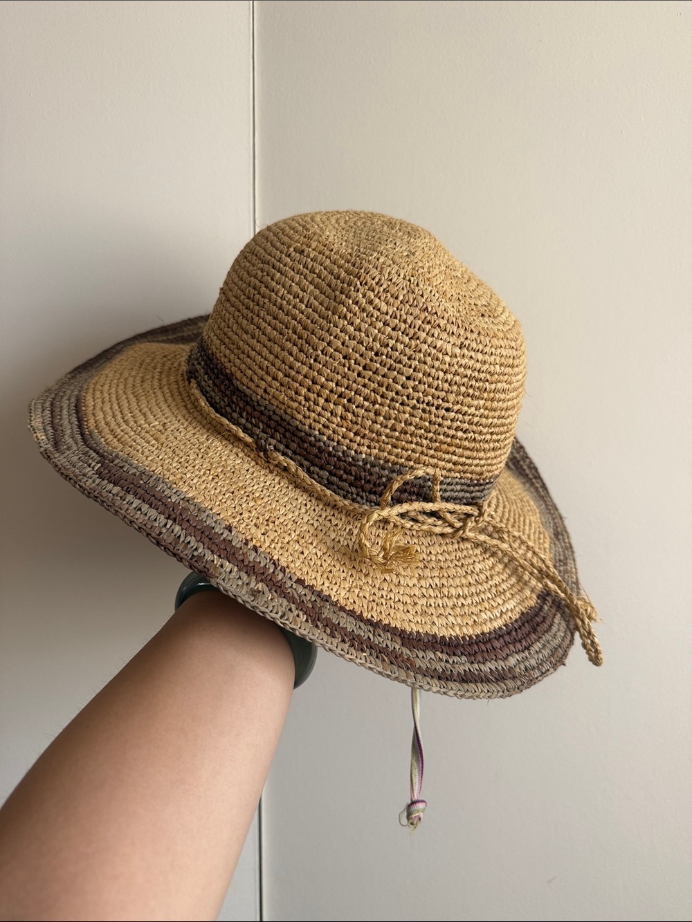 Tommy Bahama 100% Raffia Sun Hat with Braided Trim - Natural/Tan